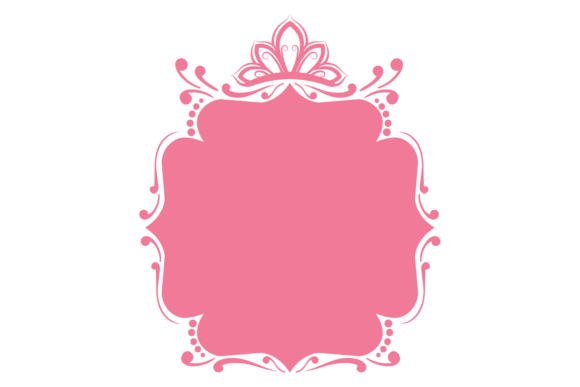 Download Decorative Pink Frame with Ornate Crown. - Pink frame Collection