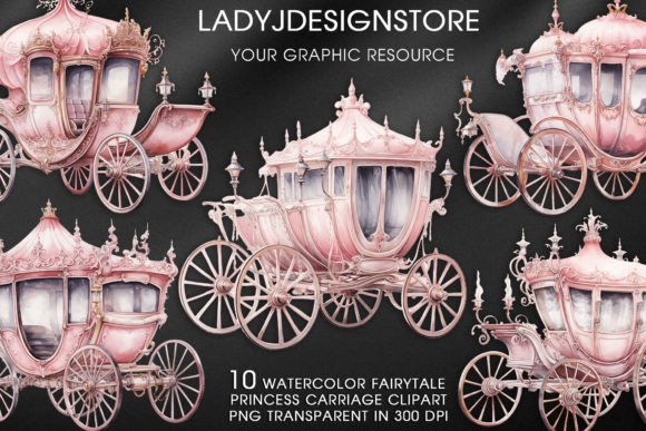 Download Watercolor Fairytale Princess Carriage - Fairytale princess Collection